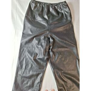 WILFRED FREE Aritzia Daria Pants Sz S Black High-Waist Faux Leather Leggings
